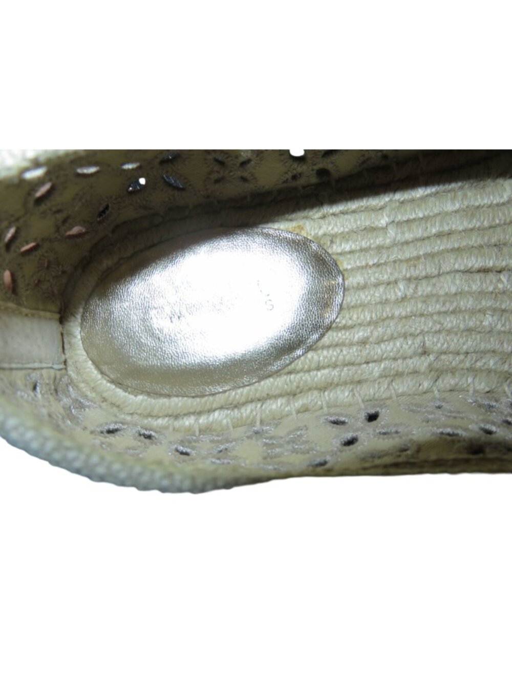 Michael Kors Darci Floral Laser Cut cutout Natural Cream Fabric Espadrille Flats - Picture 8 of 10